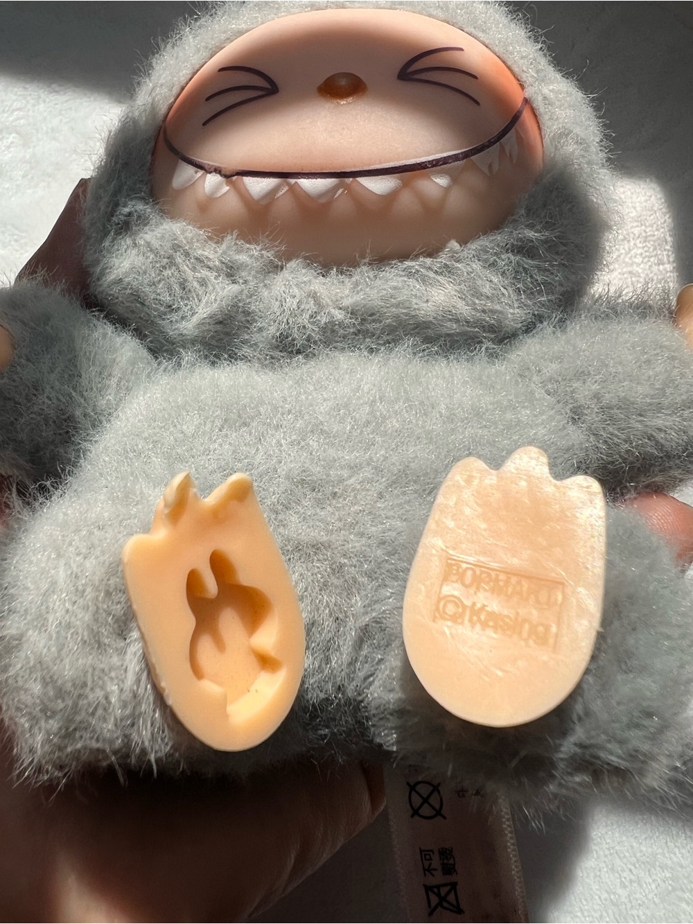 2 Labubu Plush Gray Bunny Monster Doll — Soft Cuddly Kids Toy - Picture 5 of 17